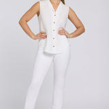 Gabrielle Sleeveless Blouse - Optic White