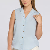 Gabrielle Sleeveless Blouse - Blue Clover