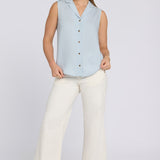 Gabrielle Sleeveless Blouse - Blue Clover