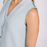 Gabrielle Sleeveless Blouse - Blue Clover