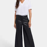 Vegan Stretch Leather Morgan Trouser Pants - Black