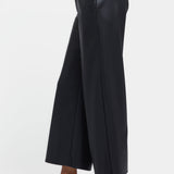 Vegan Stretch Leather Morgan Trouser Pants - Black