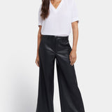Vegan Stretch Leather Morgan Trouser Pants - Black