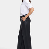 Vegan Stretch Leather Morgan Trouser Pants - Black