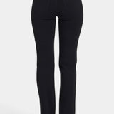 Vegan Leather And Ponte Marilyn Straight Pants - Black