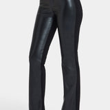 Vegan Leather And Ponte Marilyn Straight Pants - Black
