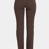 Vegan Leather And Ponte Marilyn Straight Pants - Coffee Bean