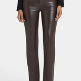 Vegan Leather And Ponte Marilyn Straight Pants - Coffee Bean