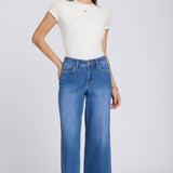 Teresa Wide Leg Ankle Jeans - Blue Paradise