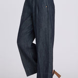 Teresa Wide Leg Ankle Jeans - Dark Indigo