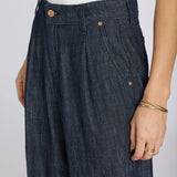 Teresa Wide Leg Ankle Jeans - Dark Indigo