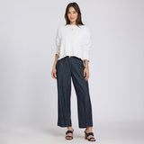 Teresa Wide Leg Ankle Jeans - Dark Indigo