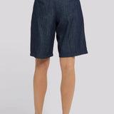Gwen Relaxed Bermuda Denim Shorts - Dark Indigo