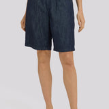 Gwen Relaxed Bermuda Denim Shorts - Dark Indigo