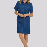 Denim Utility Dress - Medium Indigo