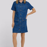 Denim Utility Dress - Medium Indigo