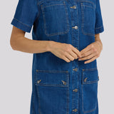 Denim Utility Dress - Medium Indigo