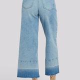 Teresa Wide Leg Ankle Jeans - Oasis Sand