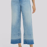 Teresa Wide Leg Ankle Jeans - Oasis Sand