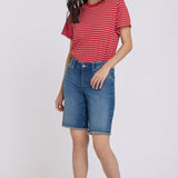 Boyfriend Denim Shorts - Breezy Palms