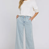 Simone Wide Leg Jeans - Azure Stripe