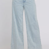 Simone Wide Leg Jeans - Azure Stripe