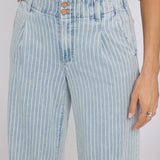 Simone Wide Leg Jeans - Azure Stripe