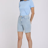 Erin Relaxed Denim Shorts - Azure Stripe