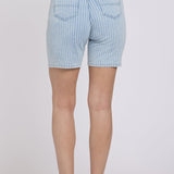 Erin Relaxed Denim Shorts - Azure Stripe
