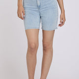 Erin Relaxed Denim Shorts - Azure Stripe