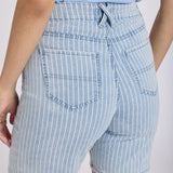 Erin Relaxed Denim Shorts - Azure Stripe