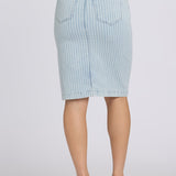 High Rise Denim Skirt - Azure Stripe