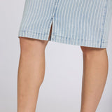 High Rise Denim Skirt - Azure Stripe