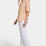 Riley Silk Elbow Sleeved Blouse - Apricot Nectar