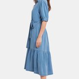 Kate Ruffle Dress  - Light Marine