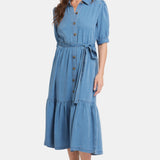Kate Ruffle Dress  - Light Marine