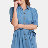 Kate Ruffle Dress  - Light Marine