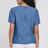 Puff Sleeved Tee - Medium Indigo