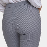 Pull-On Slim Ankle Trouser Pants - Harris Houndstooth