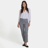 Pull-On Slim Ankle Trouser Pants - Harris Houndstooth