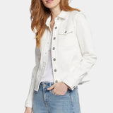 Frayed Hem Jacket - Optic White