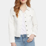 Frayed Hem Jacket - Optic White