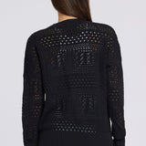 Pointelle Cardigan - Black