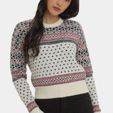 Fairisle Pullover Sweater - Ivory Black