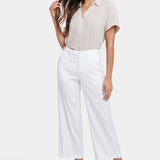 Wide Leg Cargo Capri Pants In Petite - Optic White
