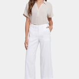 Wide Leg Cargo Capri Pants In Petite - Optic White