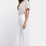 Wide Leg Cargo Capri Pants In Petite - Optic White