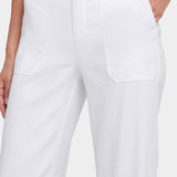 Wide Leg Cargo Capri Pants In Petite - Optic White