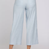 Wide Leg Cargo Capri Pants In Petite - Blue Clover