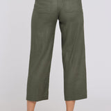 Wide Leg Cargo Capri Pants In Petite - Desert Green